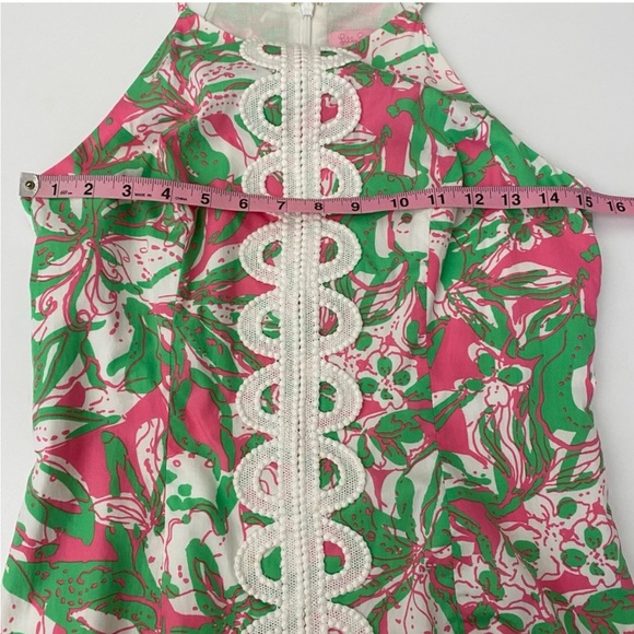 Lilly Pulitzer || Annabelle Tank Top in Hotty Pink + Green 2 - Picture 5 of 8